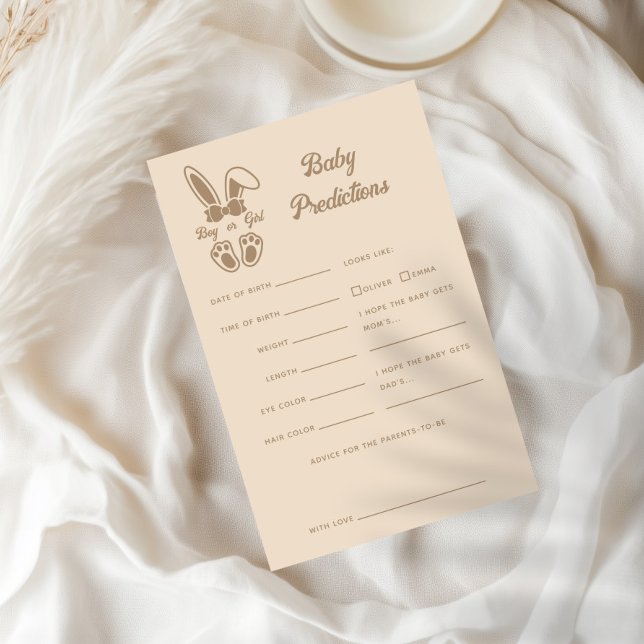 Förutsägelser i Bunny Light Beige Gender Reveal Ba (Skapare uppladdad)