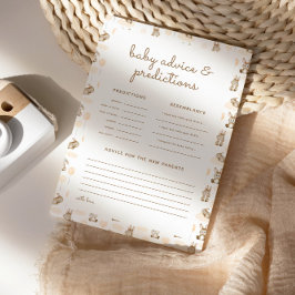 Förutsägelser och avrådningskort för babyskor för 