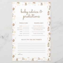 Förutsägelser och avrådningskort för babyskor för 