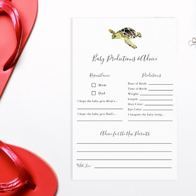 Förutsägelser och råd Bebisysslor för havssköldpad Flygblad (Skapare uppladdad)