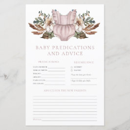 Förutsägelser och råd Cute Boho Baby Shower-spel