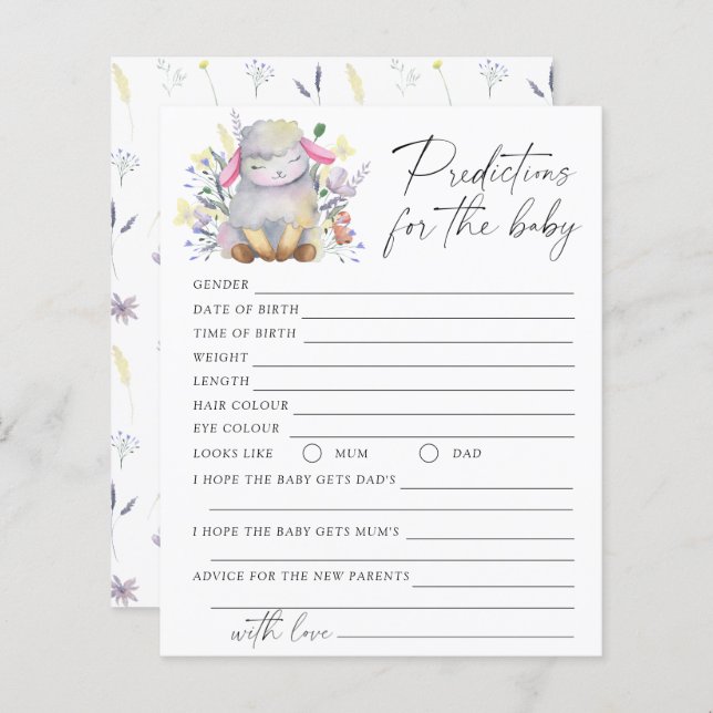 förutsägelser och råd från baby - lamm (Fram/baksida)