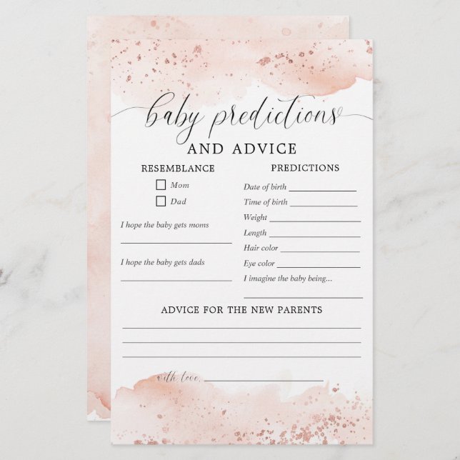 förutsägelser och råd om babydusch i Baby (Fram/baksida)