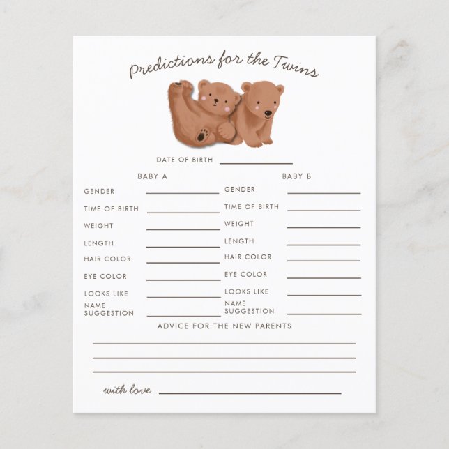 Förutsägelser och rådgivningskort för björnbjörn m (Framsida)