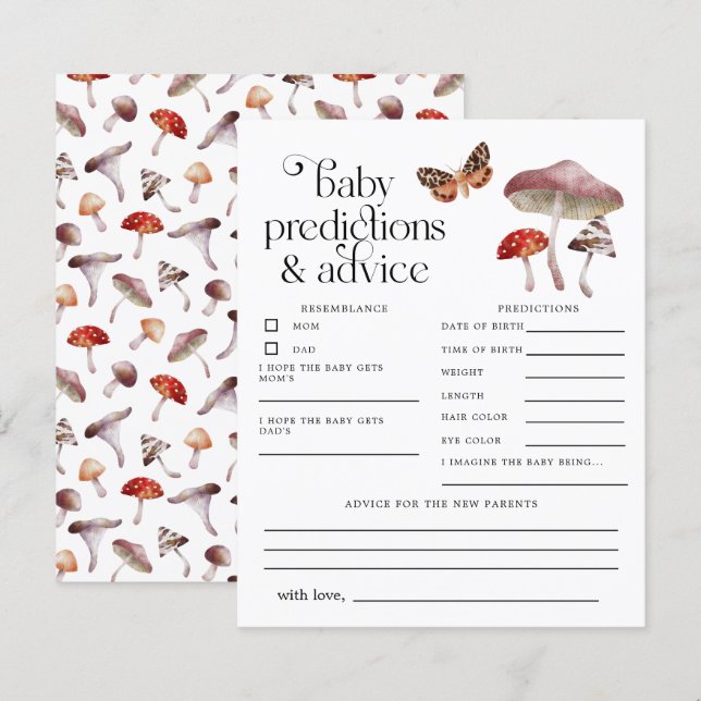 Förutsägelser och rådgivningskort för svamprum Bab (Fram/baksida)