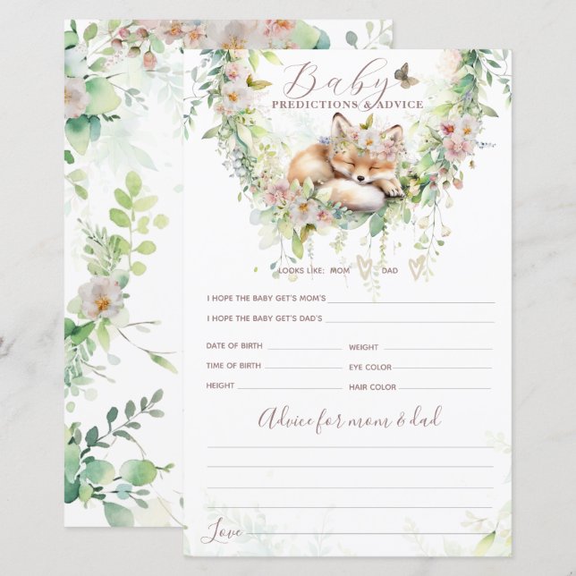 Förutsägelser och rådgivningsspel för Woodland Blo (Fram/baksida)