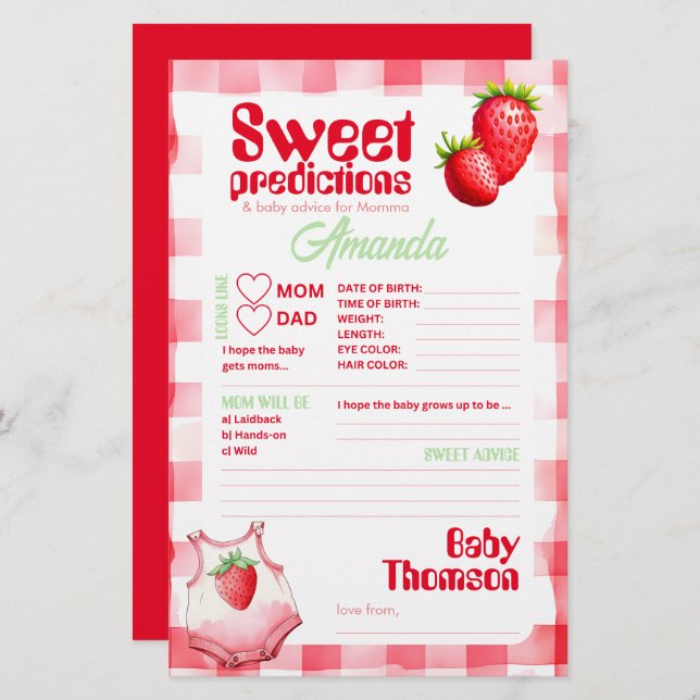 Förutsägelser och spelregler för jordgubbsråd i Sw (Fram/baksida)