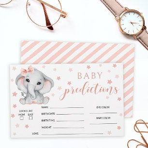 Förutsägelser om rosa gulliga elefantbabydusch brevpapper
