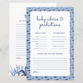 Förutsägelsespel för Blue Whale Coral Baby Shower