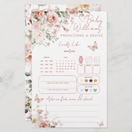 Förutsägelsespel för fjäril Rosa Blommigt Baby