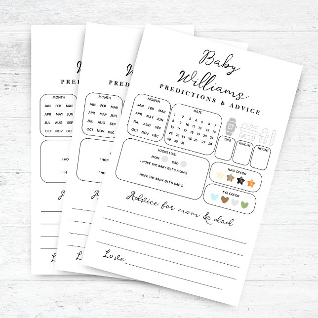 Förutsägelsespel för minimalistiskt babyvisningspr (Skapare uppladdad)