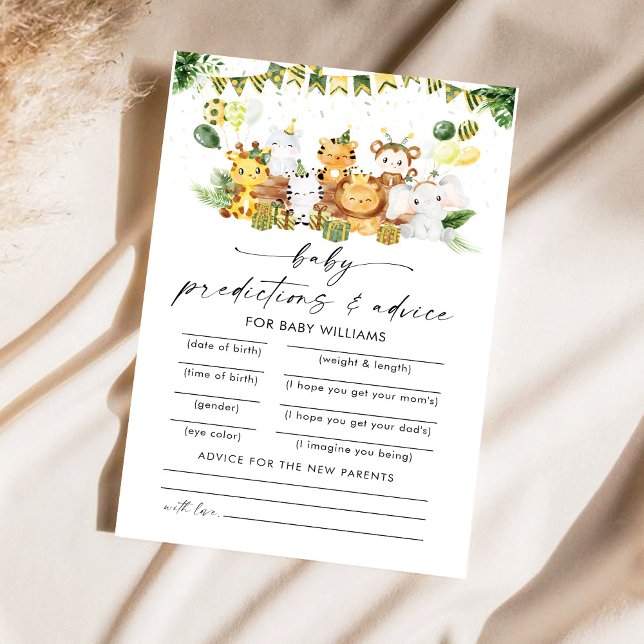 Förutsägningskort för babyskor från Safari (Skapare uppladdad)