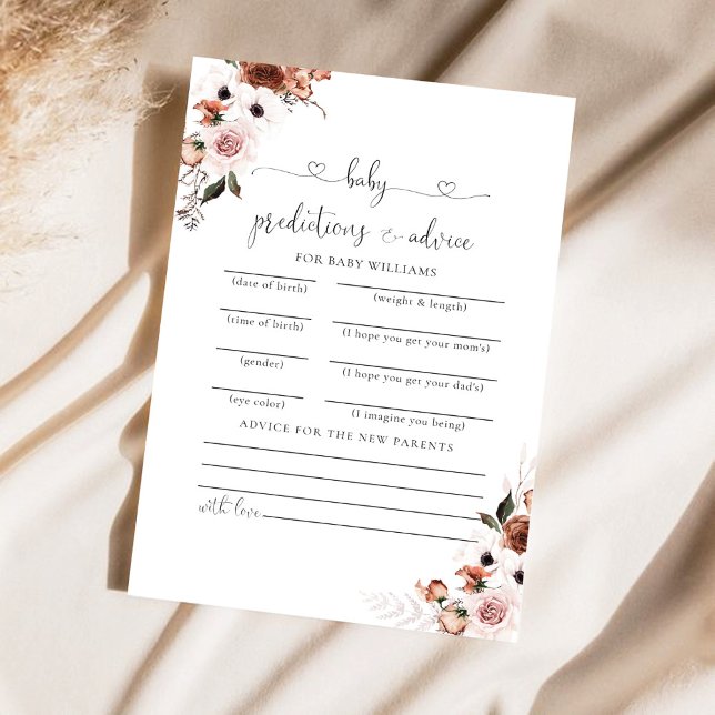 Förutsägningskort för babyskor i Silke Blommigt (Skapare uppladdad)