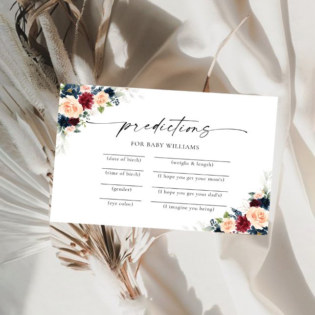 Förutsägningskort för Burgundy och marinflottan Inbjudningar (Skapare uppladdad)