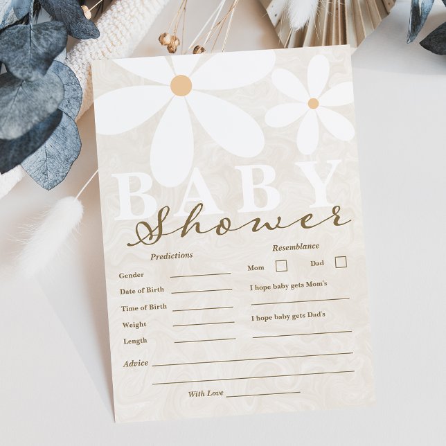 Förutsägningskort för daisy Garden Baby Shower Neu Inbjudningar (Skapare uppladdad)
