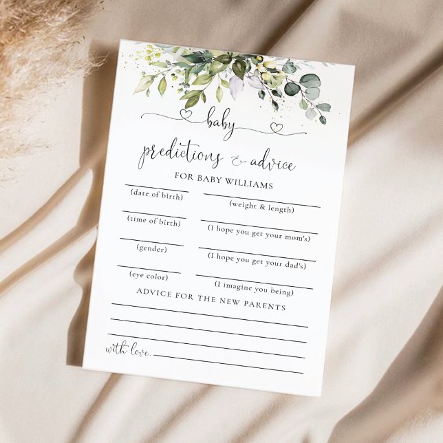 Förutsägningskort för Eucalyptus Blommigt Baby Sho (Skapare uppladdad)