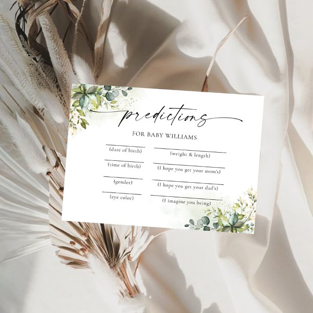 Förutsägningskort för Grey Baby Shower Inbjudningar (Skapare uppladdad)