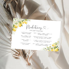 Förutsägningskort för Lemon Greenery Citrus Baby S Inbjudningar