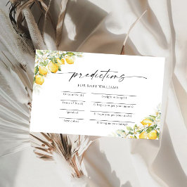 Förutsägningskort för Lemon Greenery Citrus Baby S Inbjudningar