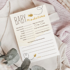 Förutsägningskort för Sweet Humla Baby Shower Inbjudningar