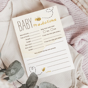 Förutsägningskort för Sweet Humla Baby Shower Inbjudningar