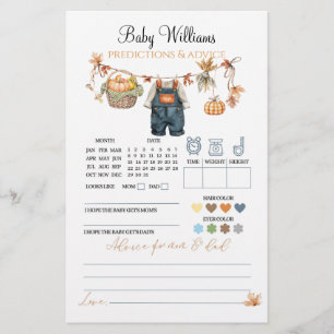 Förutsägningsspel för modern Pumpkin Fall Baby Sho