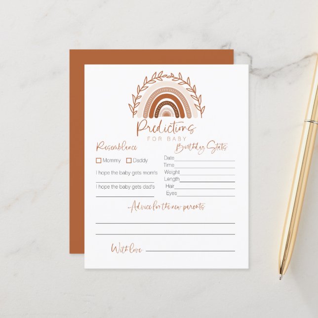 Förutsättningar för Baby-kort, Boho Rainbow-spel (Fram/Back In Situ)