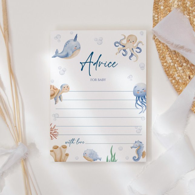 Förutsättningar för Baby-kort, Sea Animals Baby Sh Inbjudningar (Skapare uppladdad)