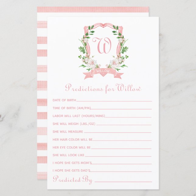 Förutsättningar för blommigt Vapensköld Baby (Fram/baksida)