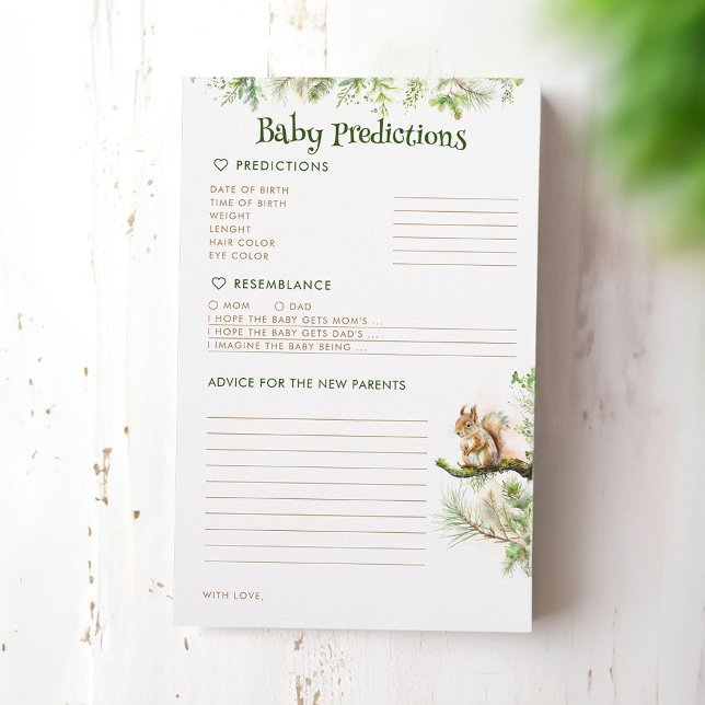 Förutsättningar och råd för trädsdjur i baby (Baby Predictions Woodland Animals Themed Game Cards)