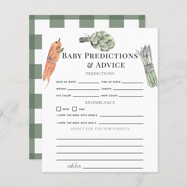 Förutsättningar och råd för vegetabiliska Gröntar  (Fram/baksida)