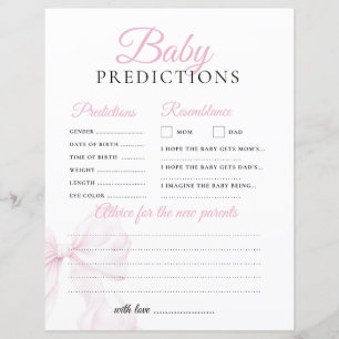 Förutsättningar och råd Rosa Bow Baby Shower-spel