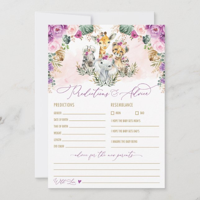 Förutsättningar och råd Safari Baby Shower Game Ca Inbjudningar (Framsida)