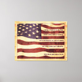 Förutsedd flagga med löfte om lojalt träutseende canvastryck