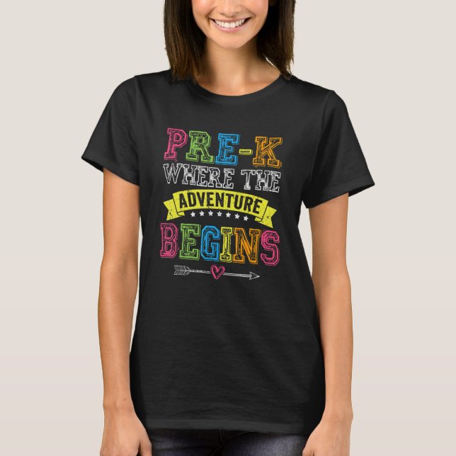 Förval K där Äventyr börjar lärare Student T Shirt (Framsida)