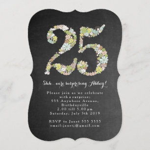 Förvåna 25th numrerar inbjudan för 25