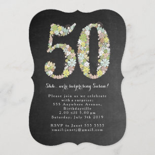 Förvåna 50th numrerar inbjudan för 50