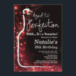 Förvåna 70th födelsedagvin som åldras till röd inbjudningar<br><div class="desc">Förvåna den 70th vinfödelsedaginbjudan. Åldrats till perfektion. Svart och rött glitter. Rött vin. Vinavsmakninginbjudan. Svart och guld- glitterchampagne. 18th 20th 21st 30th 40th 50th 60th 70th 80th 90:e 100.,  något åldras. Behaga klickar "skräddarsy den" knäppas och använder vårt designverktyg för att ändra denna mall för mer ytterligare customization.</div>