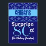 FÖRVÅNA 80th födelsedagblåttstjärnor W1431 Inbjudningar<br><div class="desc">Denna blåttstjärnadesign är en roligt yet eleganten långt som inviterar folks till ett födelsedagsfestfirande för ÖVERRRAKNING 80th. All text är totalt anpassadet. Du kan experimentera med olika pappra typer, genom att klicka på "den inbjudanalternativ" fliken på övrerighthanden, tränga någon. Jag rekommenderar det hued metalliska papperet för is som ger din...</div>