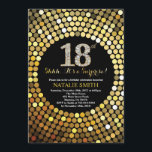Förvåna den 18th födelsedagsvarten och guld-<br><div class="desc">Förvåna den 18th födelsedaginbjudan. Svart och guld- glitter. Guld- diamant. Vuxen födelsedagsfest. För manar eller kvinnor. Behaga klickar "skräddarsy den" knäppas och använder vårt designverktyg för att ändra denna mall för mer ytterligare customization.</div>