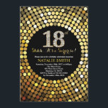 Förvåna den 18th födelsedagsvarten och guld- inbjudningar<br><div class="desc">Förvåna den 18th födelsedaginbjudan. Svart och guld- glitter. Guld- diamant. Vuxen födelsedagsfest. För manar eller kvinnor. Behaga klickar "skräddarsy den" knäppas och använder vårt designverktyg för att ändra denna mall för mer ytterligare customization.</div>