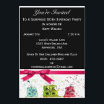 Förvåna den 80th födelsedagsfest inbjudan<br><div class="desc">Dina gäster ska kärlek att motta denna festliga inbjudan som meddelar den stora födelsedagvåldsamt slag.  Sök efter att matcha porto och att koordinera tillbehör.</div>