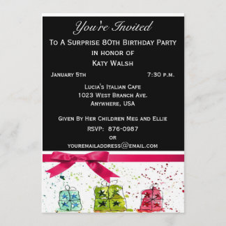 Förvåna den 80th födelsedagsfest inbjudan