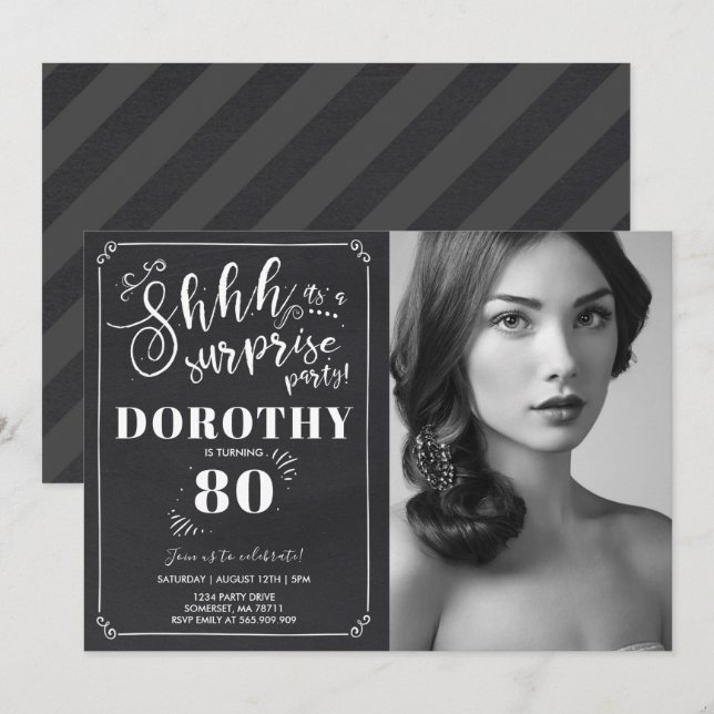 Förvåna den 80th överrrakningen för inbjudningar (Fram/baksida)