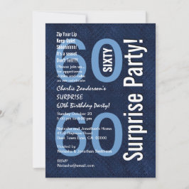 FÖRVÅNA moderna kungliga blått R604 för den 60th Inbjudningar