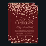 Förvåna rosa guld- glitter Burgundy för den 80th Inbjudningar<br><div class="desc">Den eleganta födelsedagsfest inbjudandesignen för överrrakningen 80th med det rosa guld- glitterkonfettimotiv Burgundy,  anpassningsbarnamn och daterar och extra text. Enkelt att använda och lätt att personifiera.</div>