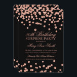 Förvåna rosa guld- glitterkonfettiar för den 80th inbjudningar<br><div class="desc">Den eleganta födelsedagsfest inbjudandesignen för överrrakningen 80th med rosa guld- glitterkonfettimotiv,  anpassningsbarnamn och daterar och extra text. Enkelt att använda och lätt att personifiera.</div>