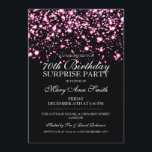 Förvåna rosa midnatt Glam för den 70th Inbjudningar<br><div class="desc">För överrrakningfödelsedagsfest inbjudan för eleganten 70th designen med det sofistikerade rosa midnatta Glam motiv,  anpassningsbarnamn och daterar och extra text. Imponera dina familj och vänner med denna snyggt och flott födelsedagmeddelandedesign.</div>