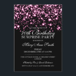 Förvåna rosa midnatt Glam för den 70th Inbjudningar<br><div class="desc">För överrrakningfödelsedagsfest inbjudan för eleganten 70th designen med det sofistikerade rosa midnatta Glam motiv,  anpassningsbarnamn och daterar och extra text. Imponera dina familj och vänner med denna snyggt och flott födelsedagmeddelandedesign.</div>