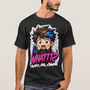 Förvånad Anime Chibi Pojke "VAADÅ?" - Färgrik Pai T Shirt